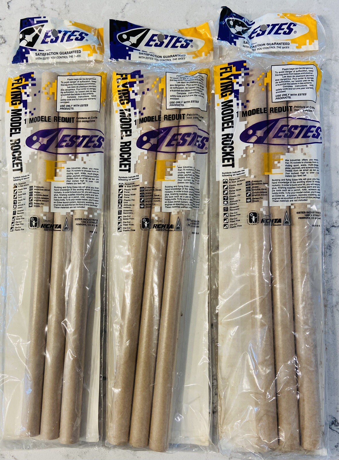 9 ESTES303086 BT50 Body Tubes...9 TUBES TOTAL 3 packages...VINTAGE