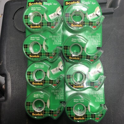 Scotch(R) Magic(TM) Tape in Dispensers 3/4in. x 600in 4 Pack 8 rolls w1