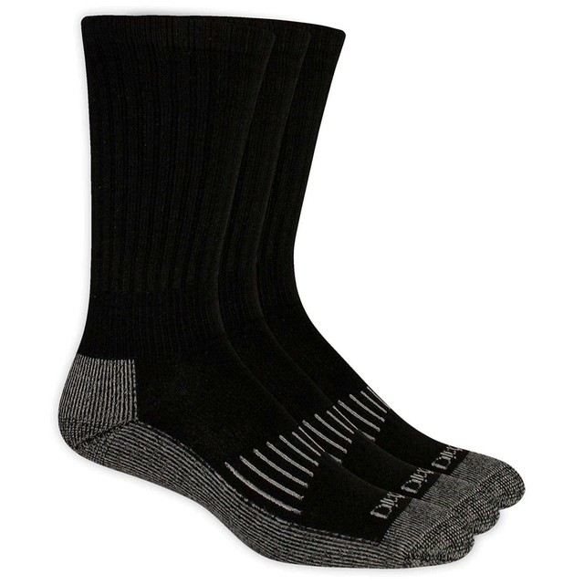 Dickies Mens 3 Pack Heavyweight Cushion Compression Work Crew Socks