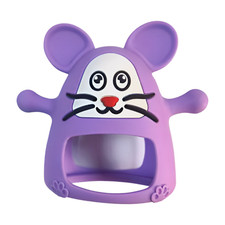Silicone Baby Teether Sensory Exploration Teething relief, Easy to hold/Purple