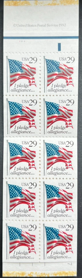 Scott#: BK195 - Flag - I Pledge Allegiance 1992 $2.90 Booklet MNHOG - Image 2 of 3
