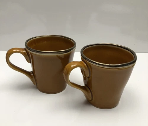 Tabletops Gallery Pattern “Honey” Set Of 2 Mugs