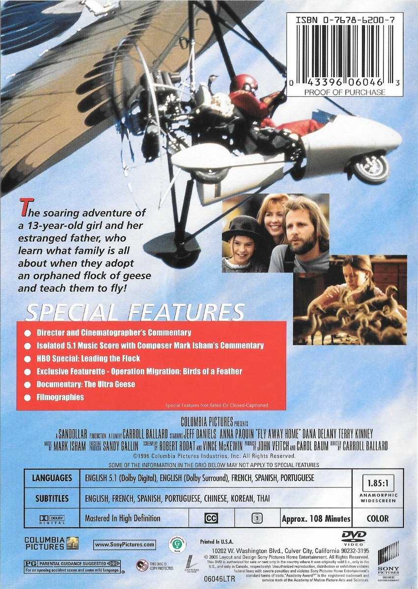 Fly Away Home: (1996) Jeff Daniels Anna Paquin Dana Delany Terry