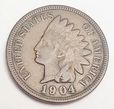 1904 P Indian Head Cent Penny  AVE CIRCULATED  **FREE SHIPPING**