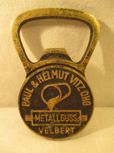 Alte Reklame Öffner Flaschenöffner 1 Pfennig Paul Helmut Vitz Metallguß Velbert