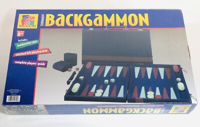 Pavilion Tournament Backgammon Board Game Blue Leatherette Case