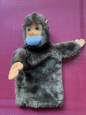 Vintage R Dakin & Co Brown Monkey Chimp Hand Puppet 10'' 1976 Stuffed Toy