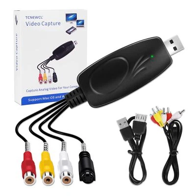 TCNEWCL Carte de Capture vidéo RCA vers USB 2.0 VHS VCR TV vers DVD Prise en Charge d...
