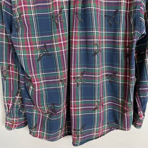 Vintage Flanell Karo Ente Hemd Rot Blau Eddie Bauer Knopfleiste Herren Größe Medium - Bild 7 von 13