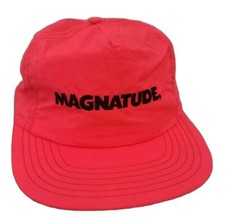 Magnitude Neon Pink Vinyl Records Label SnapBack Baseball Hat USA               