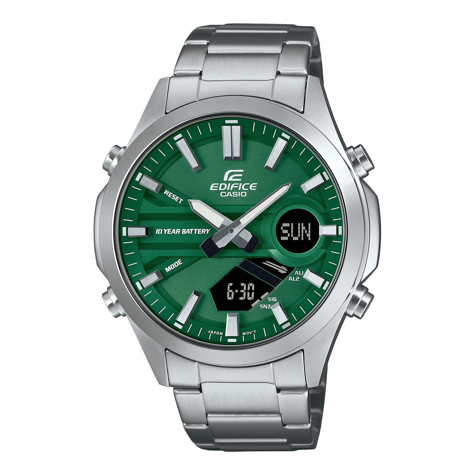 Mens Wristwatch CASIO EDIFICE EFV-C120D-3AEF Anadigit Steel Green Chrono Timer