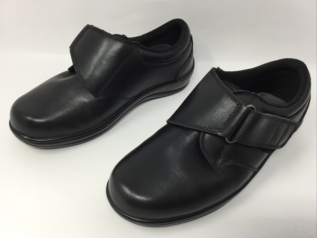 orthofeet ladies dress shoes Womens Size 5.5 Wide Black Hook Loop Strap Diabetic Comfort free diabetic shoes for womens