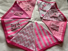 Handmade Personalised Bunting "HARLYN" Gift Baby Toddler PINK
