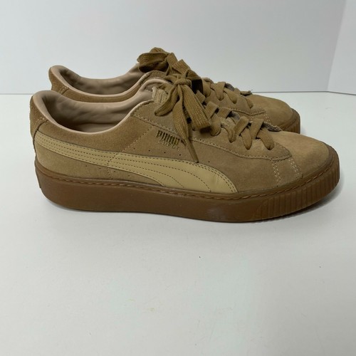 tan puma platform sneakers