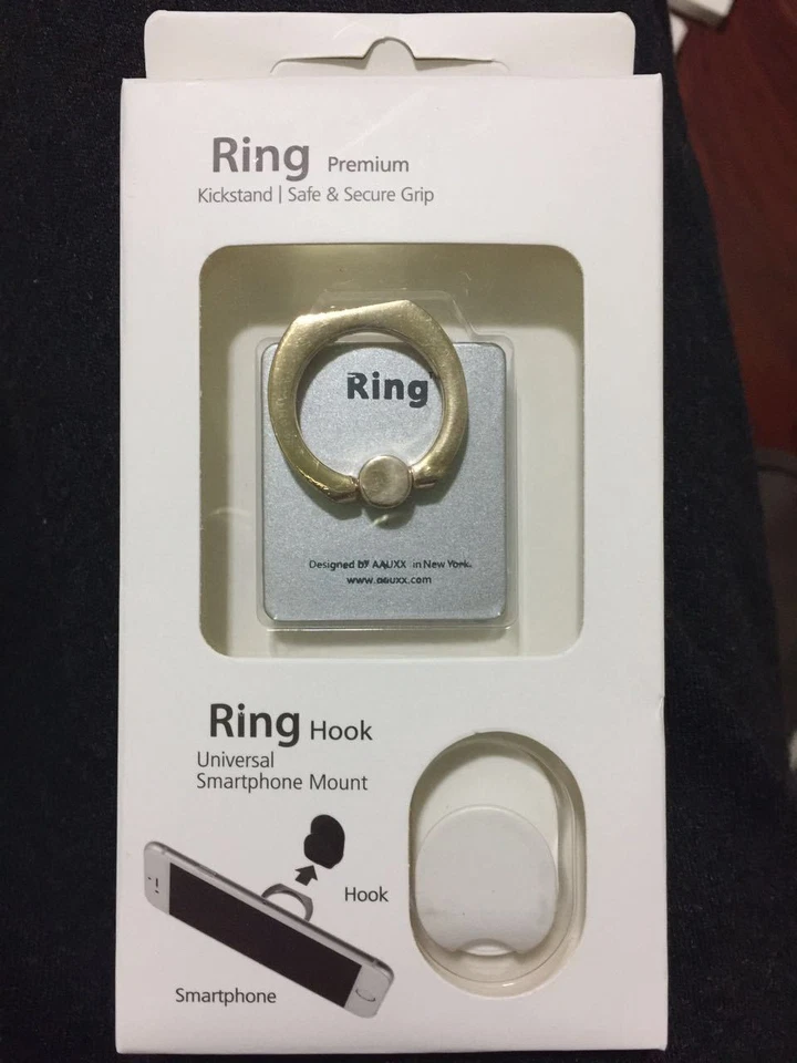 Universal 360° Finger Ring Metal Grip Stand Holder+hook for iPhone Cell Phone - Image 3 of 4