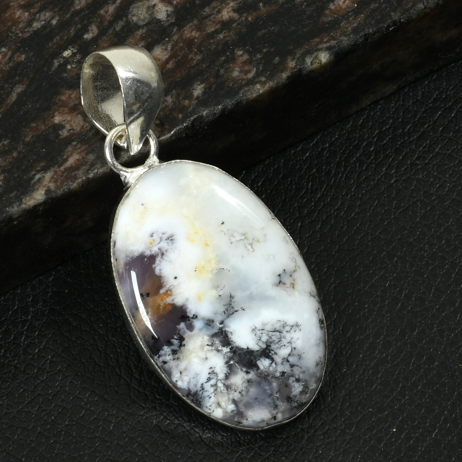 Dendrite Opal Gemstone Ethnic Handmade Pendant Jewelry For Unisex 2.2