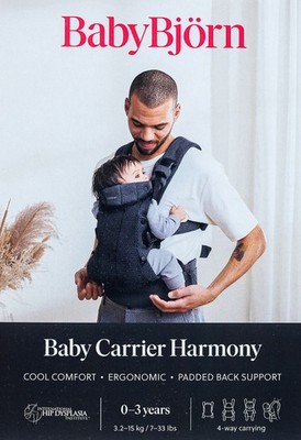 BabyBjörn Babytrage Harmony 3D-Netzstoff Mesh schwarz black