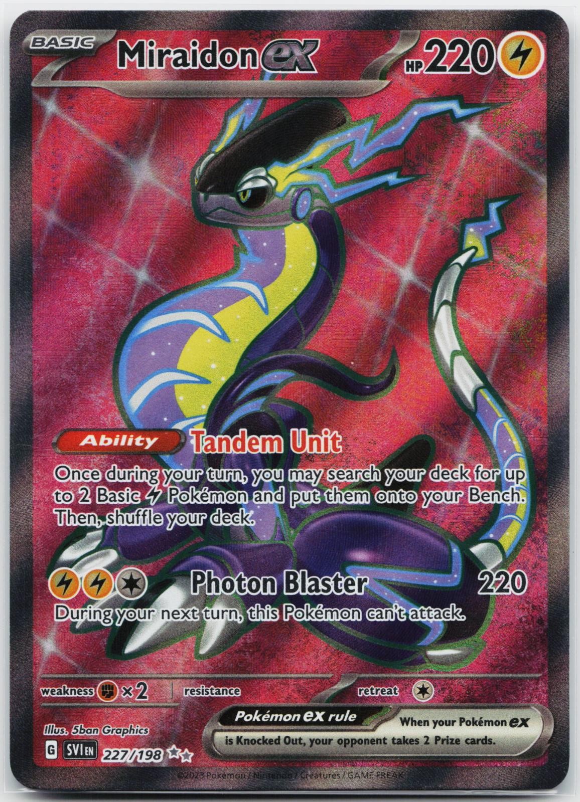 Miraidon ex 227/198 Ultra Rare Scarlet & Violet Pokemon Holo Near Mint