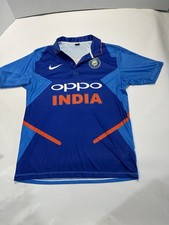 Youth Nike Dri Fit 2018 Oppo India Blue Short Sleeve Cricket Jersey - Size XXL