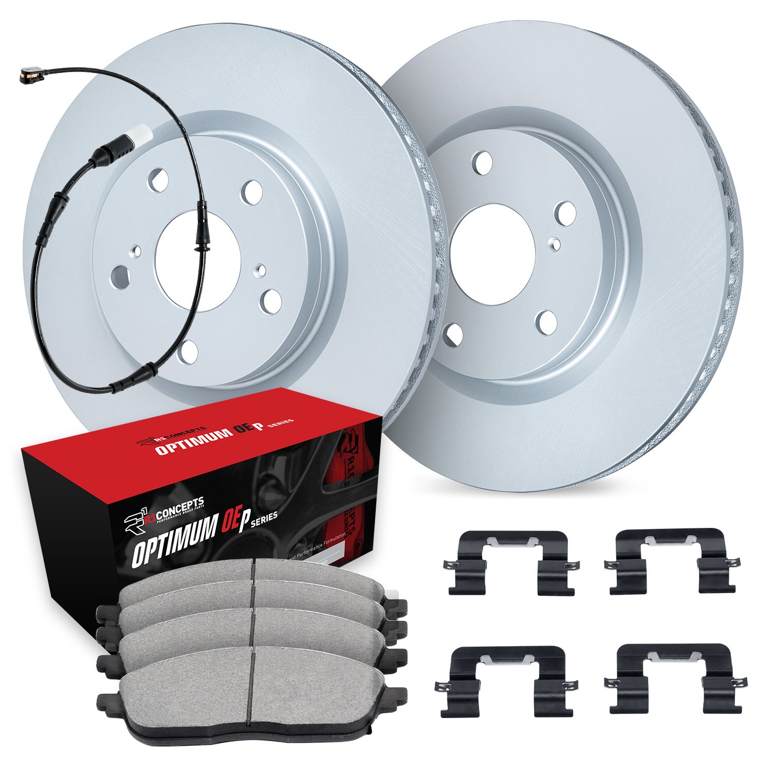 For Bentley Continental 04-18 R1 Concepts Rear Brake Kit w Optimum Pads