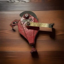 Vintage small hand crank bench grinder clamp on, manufactured by Eclipse, used