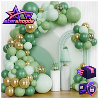 Luftballons Girlande 147 StüCk Olive GrüN Gold Geburtstag Deko Hochzeit Baby