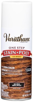 243870 Oil-Based One Step Stain + Poly Spray, 12 oz, Dark Walnut