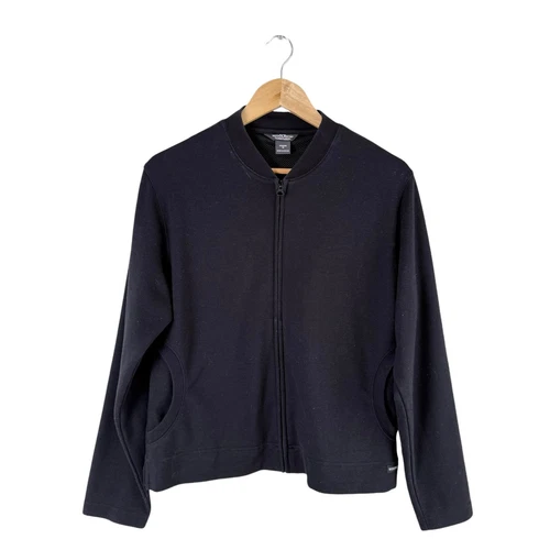 VETEMENTS Woolrich giacca corta donna taglia media full zip in cotone elasticizzato nero