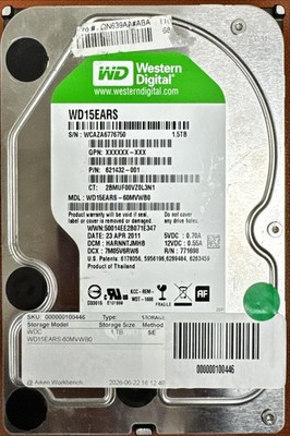 Western Digital WDC WD15EARS-60MVWB0 1.5TB SATA HDD Internal Desktop Drive