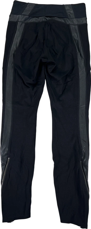 Athleta Women’s Black Luxe Ponte Zip Ankle Faux Leather Side Leggings - S - Image 2 of 4