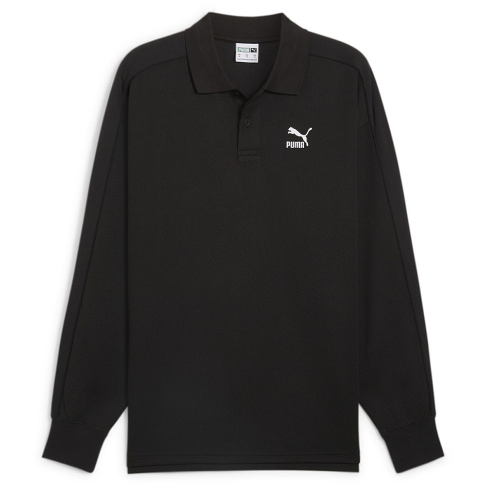 PUMA T7 Polo Small Logo Crew Neck Long Sleeve Sweatshirt Mens Black 62433201 4790₽