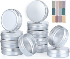 12 Pack 4 oz Tins with Lids Round Salve Tins 4oz Tin Wide Mouth Aluminum Tin ...