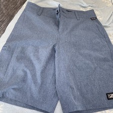 PELAGIC Youth Deep Sea Hybrid Shorts, Salt Gray/Blue, size 29
