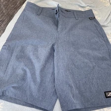 PELAGIC Youth Deep Sea Hybrid Shorts, Salt Gray/Blue, size 29