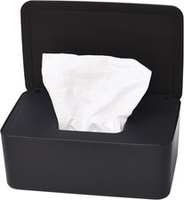 Tissue Storage Box Case Black , Diaper Wipes Dispenser