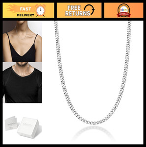 Authentic 925 Sterling Silver 18K Gold Plated Curb Cuban Link Chain Necklace Made in Italy