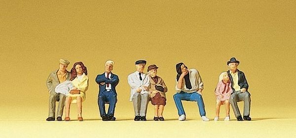 Preiser 10384 HO Scale Passengers Sitting on the Bus #1 pkg(7)