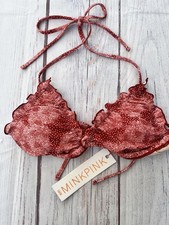 MINKPINK Red Floral Bikini Top - Ruffled Design