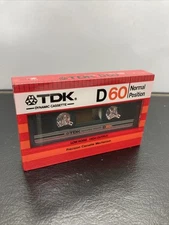 (1) TDK D 60  (1982)    TYPE I  BLANK CASSETTE TAPE  (1) Normal Position SEALED