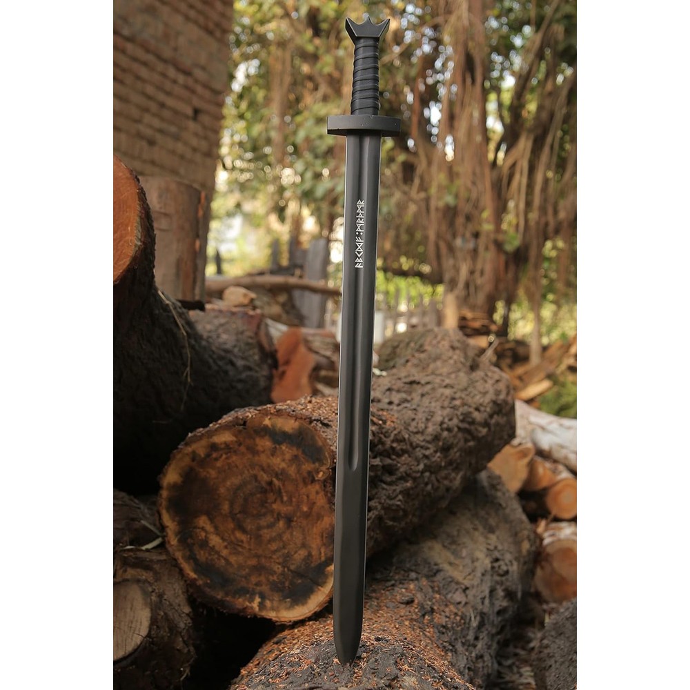 Espada Vikinga Personalizada Hecha a Mano Acero al Carbono 36" Ragnar Runas Espada Maestra