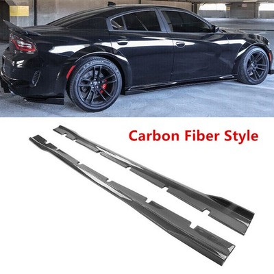 Side Skirts Extension Carbon Fiber Fits For 20-23 Dodge Charger SRT Widebody