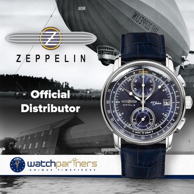 Zeppelin 100 Years Chronograph Quartz watch 42mm S/Steel case Blue dial 8670-3