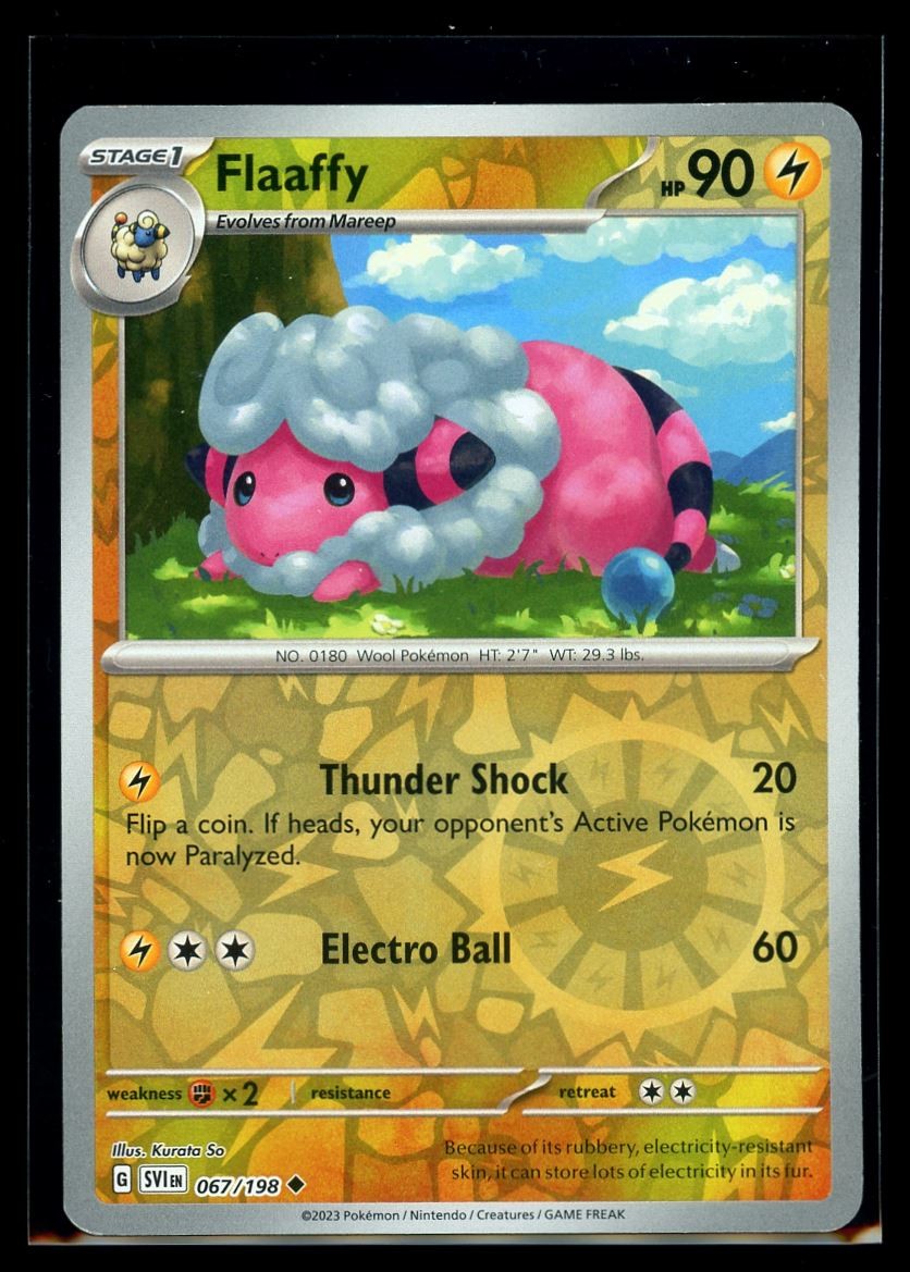 2023 Scarlet & Violet Flaaffy #67 Reverse Holo Pokemon Card