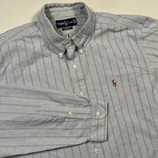 Ralph Lauren Men s Blue Stripe Classic Fit Button Down Cotton Preppy Pony XL