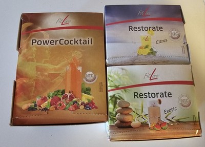 Ƹ̵̡Ӝ̵̨̄Ʒ FITLINE Monats Set Powercocktail & Restorate Citrus & ExoticƸ̵̡Ӝ̵̨̄Ʒ