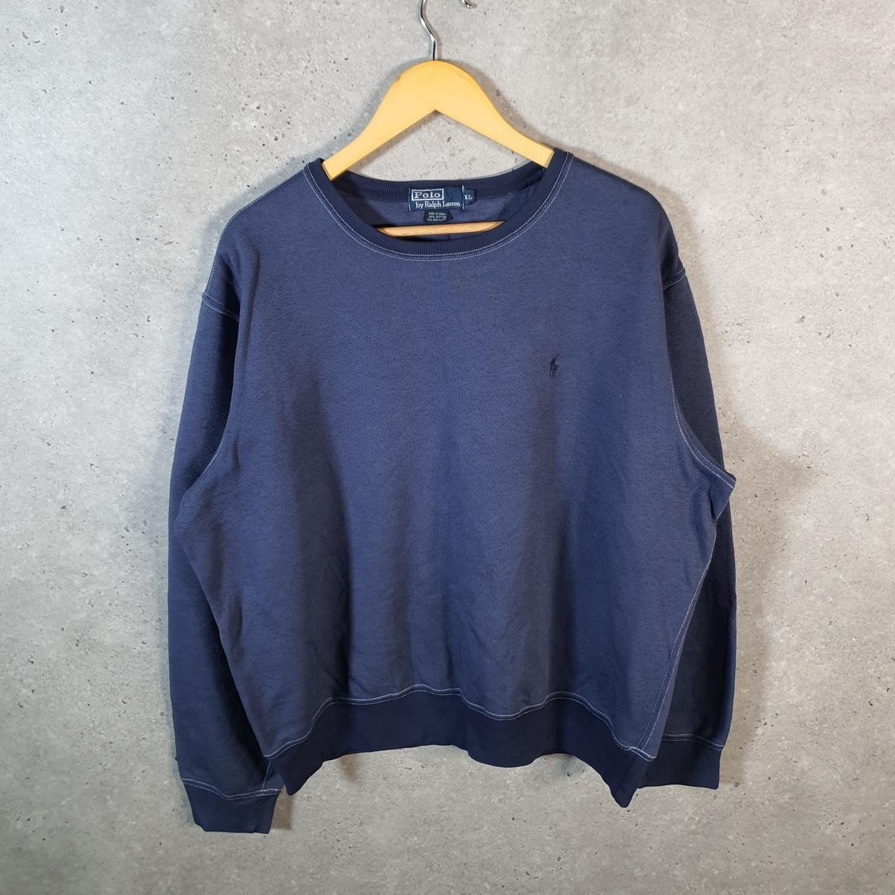 Polo Ralph Lauren vintage felpa uomo XL blu navy pullover pony