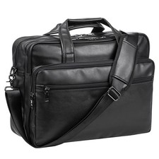 Leather Laptop Bag,Men's 17.3 Inches Messenger Briefcase Business Computer Sa...