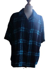 MARNI Uniqlo Button Up Shirt Womens XL Blue  Oversized Loop Collar Short-Sleeve