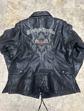 Harley-Davidson 1990s Vintage Embroidered Leather Jacket