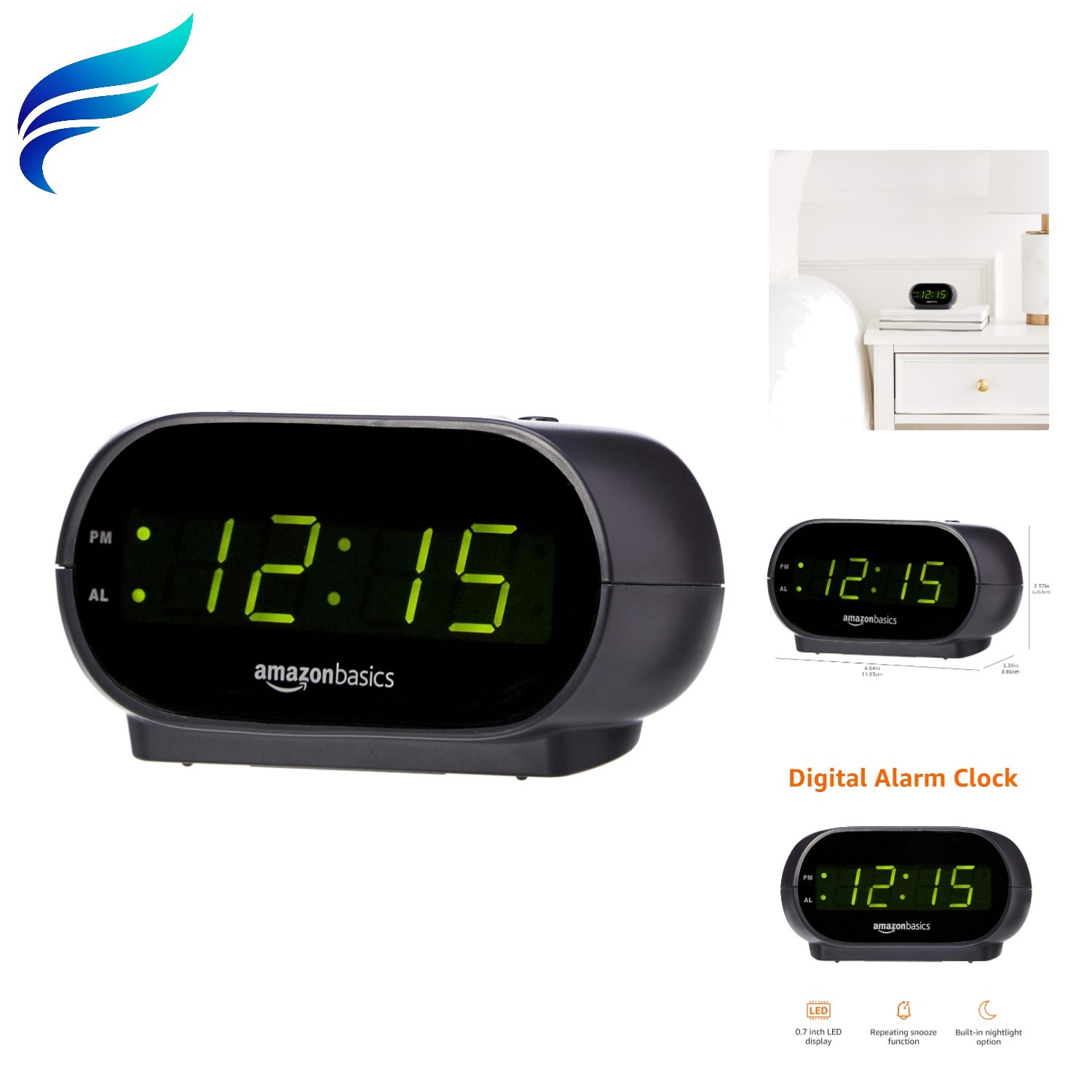 With Led Display, Nightlight & Battery Backup,...